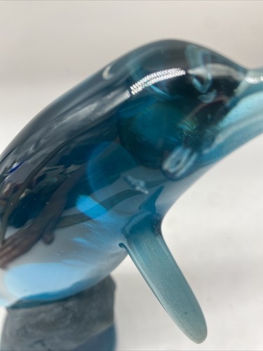 1996 WYLAND 9 Inch Blue Lucite Dolphin, Lucite Art, - Bild 4 von 13