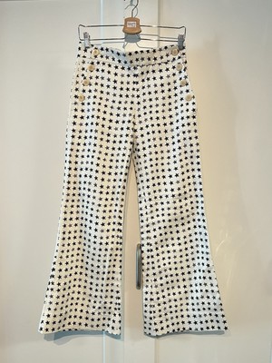 MaxMara XS Star-Patterned Flared Pants