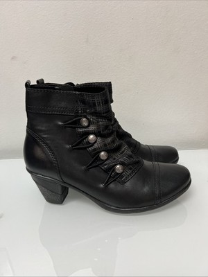 Remonte Women s D8792-04 Bootie - Black Size 38 NWOB