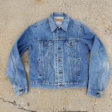 Vintage 80s Levi's Denim Trucker Jacket Type III Mens 44L USA Made 71506-0214