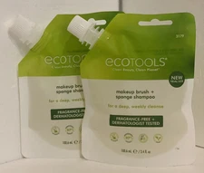 TWO Ecotools Makeup Brush & Sponge Shampoo Cleaner 3.4 fl oz Each