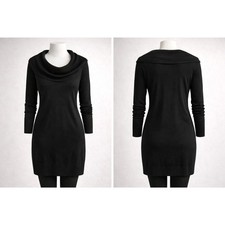 H&M Black Cowl Neck Tunic Sweater Dress | Long Sleeve | Size Small