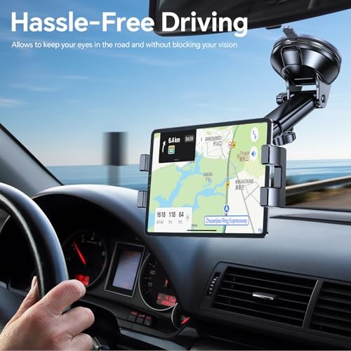 Tablet Holder for Car ipad Holder for Car【Windshield+Dash】Suction Cup Black - 第 3/8 張圖片