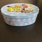 Vintage Looney Tunes Metal Tin Tweety Bird Sylvester Cat Eggs Easter Painting — photo 3