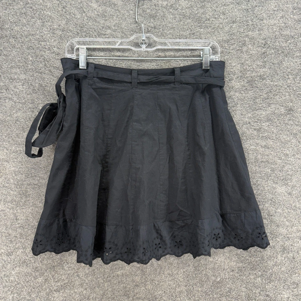 Falda Converse Mujer 6 Negra Geométrica Bordada Línea A Midi Cremallera Cinturón Foto 2 de 4