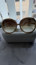 Chlo CL2119 Oversized Round Sunglasses Beige Gold W/ Case - Pristine Lenses