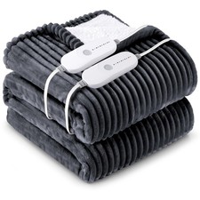 Heated Blanket Electric Queen, Soft Flannel Sherpa Heater 5 Heat Settings and...