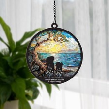 Custom Couple Dog Memorial Suncatcher with Dog Breed, Personalized Couple Dog