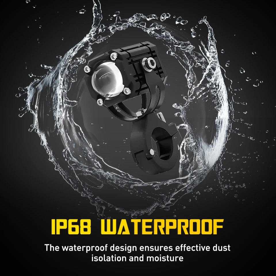 LED Motorcycle Spot Lights Headlight Driving Fog Auxiliary Yellow White Red H - Image 3 of 4