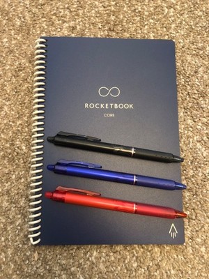 2nd Gen Rocketbook Core Executive/Lined/Navy + 3 Free Pens!