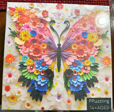Puzzle Butterfly Floral Jigsaw Puzzle, Flowers  Plants, Multicolor, 14 