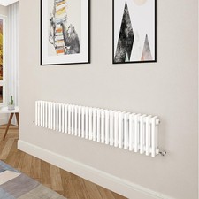 Traditional Cast Iron Style Radiator Horizontal 300x1460mm 3 Column White