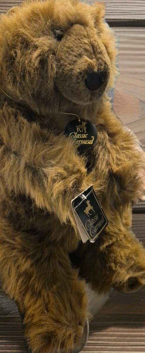 courreges　bear VTG 1983 Carousel By Guy THORNDIKE Plush Brown Black Bear 16