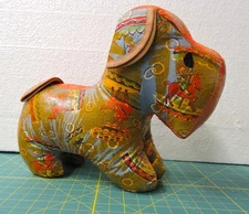 Vintage Oil Cloth Scotty Dog from late 1930's to 1940's Overall Good Condition