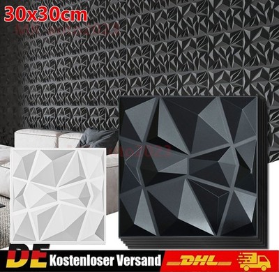 10stk 3D Paneele PVC Paneele Deckenpaneele 3D Wandpaneele Mirror Dekoren 30x30CM