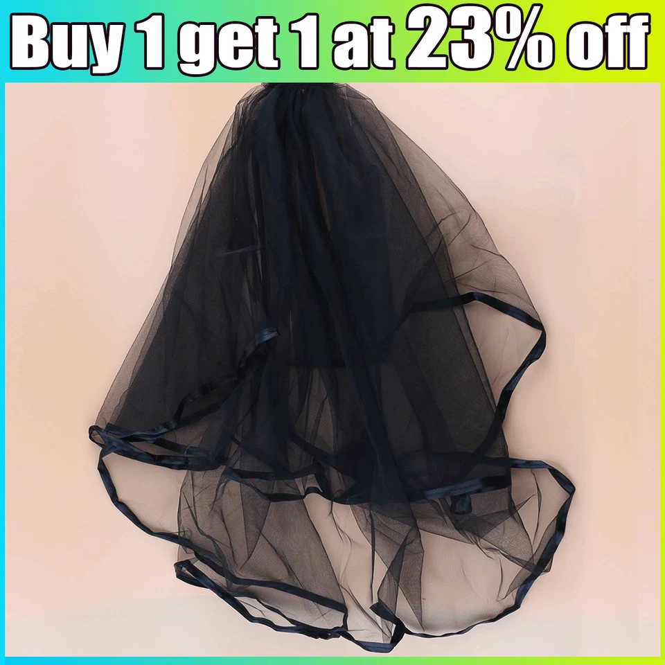Fancy Dress Costume Black Widow Hen Night Bride Veil steam punk Halloween Gothic - Image 1 of 4
