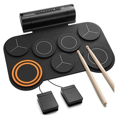  Electronic Drum Set, 7 Pads Electric Drum Pad Roll Up Quiet Drum Pad DED-20