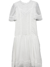 Vintage Gunne Sax Girls Party Dress NO SIZE TAG Fits Like 12-10 Lace Drop Waist