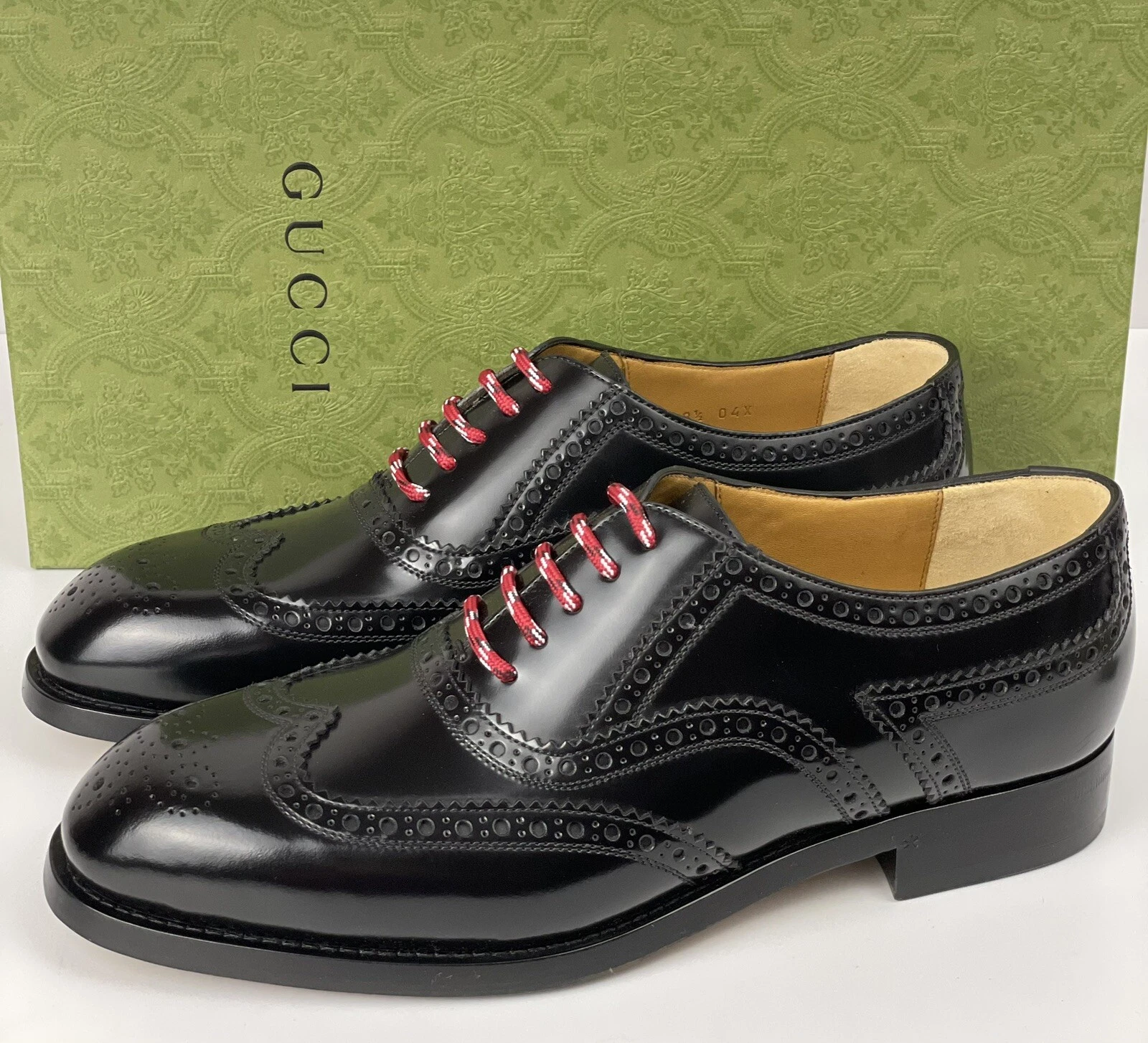 Gucci 723694 noir Cordovan Lux à lacets Oxfords pour hommes 8,5/US 9