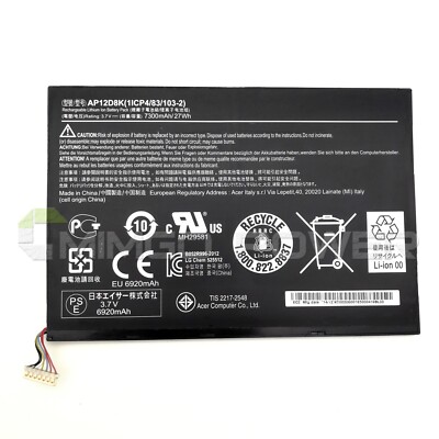 New Genuine AP12D8K OEM Battery for Acer Iconia Tab A3-A10 A3-A11 W510 W510P