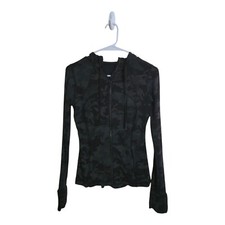 Lululemon Jacket Women 4 Define Incognito Camo Gator Green Athleisure LW4BCJS