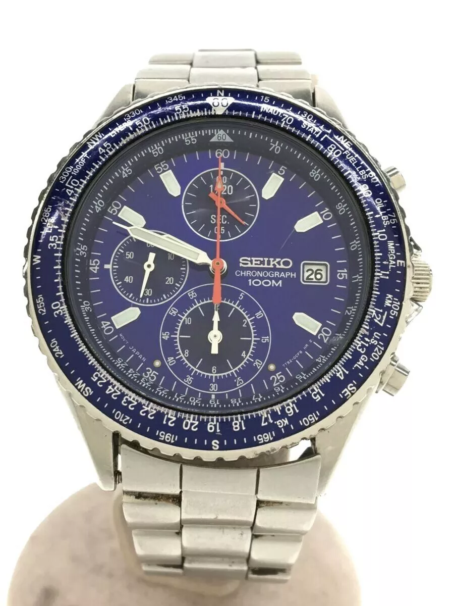 Seiko Flightmaster Pilot 7T92-0CF0 Chronograph Blue Dial Mens Watch (4 | eBay