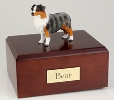 Australian Shepherd Pet Funeral Cremation Urn Avail in 3 Diff Colors  4 Sizes