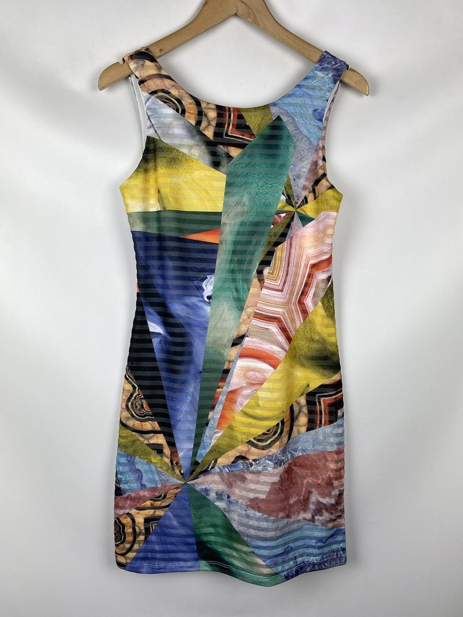 Desigual ladies patterned sleeveless dress size S style 19SWVK32