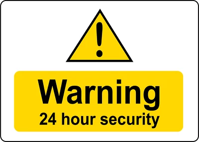 LEETPRINTS WARNING 24 HOUR SECURITY | Laminated Vinyl Decal Sticker Label