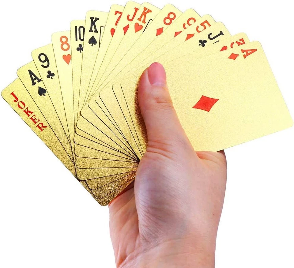 Las Vegas 24k Gold Plated Playing Cards Poker Game Deck Black Jack Rumy Gift - Image 2 of 4