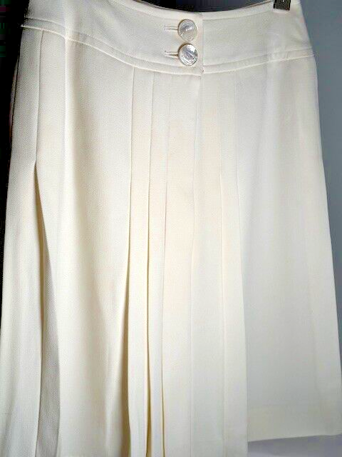 YVES SAINT LAURENT Rive Gauche gonna plissettata avvolgente vintage CREMA taglia FR 38