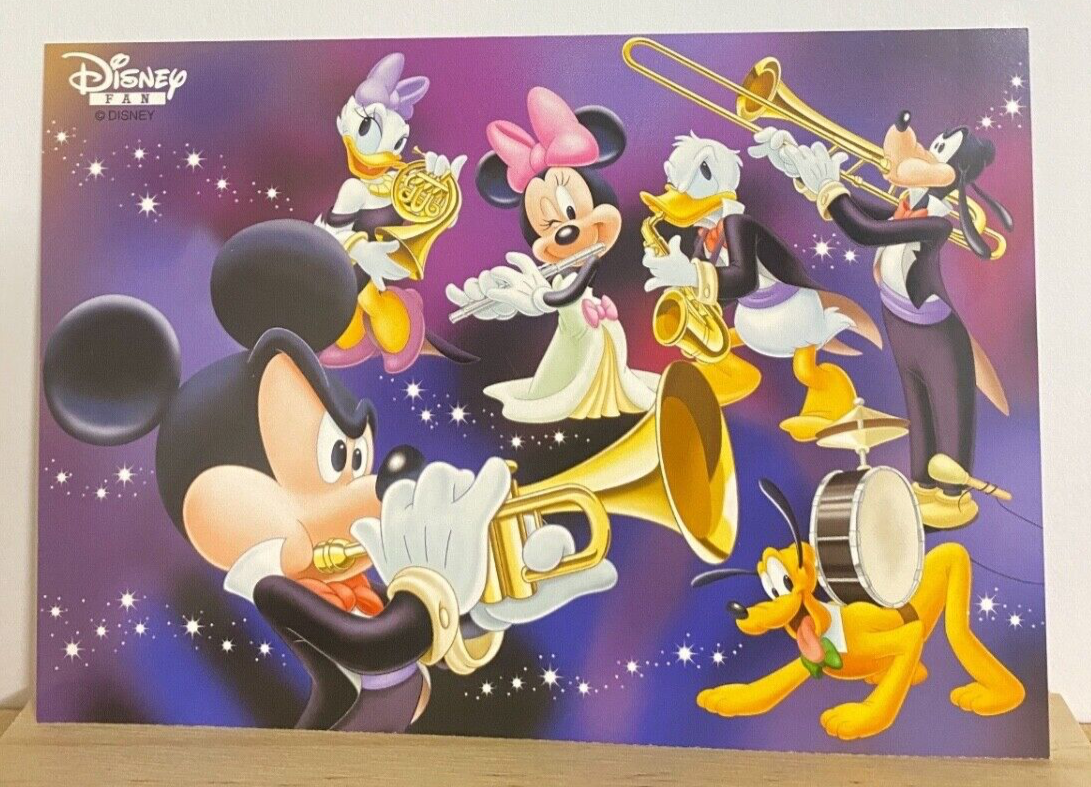 ミッキー プラスチックカード Mickey Mouse orchestra Disney Fan Limited Postcard Japanese