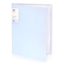 Binder with Plastic Sleeves, Heavy Duty Art Portfolio Folder with 30 Blue