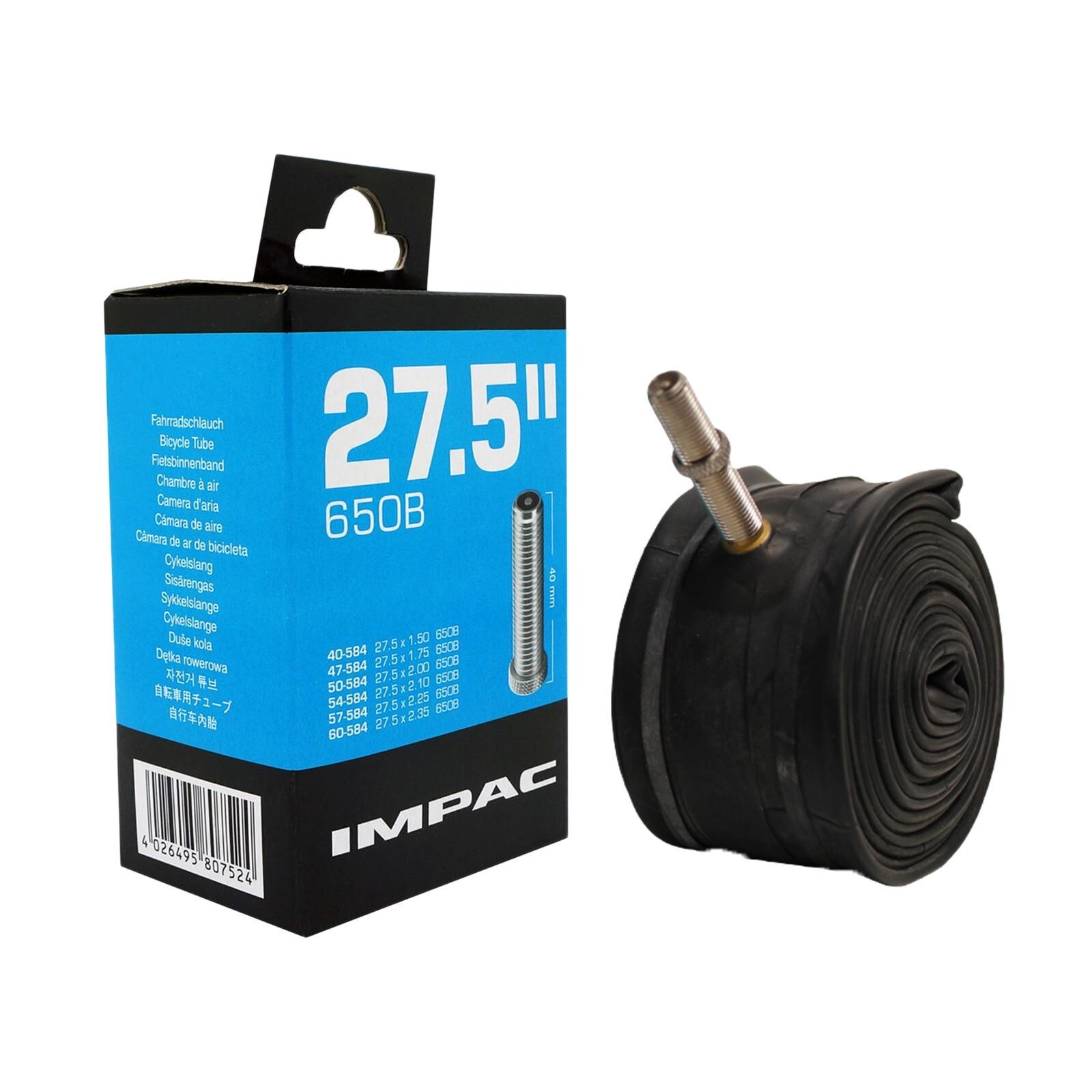 x5 Impac AV27.5"" Bike Inner Tube - Black (27.5"" x 1.5""/1.9"")