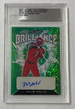 Malik Willis 2022 Leaf Flash Pre-Production 1/1 Green Sparkle Auto Rookie Card
