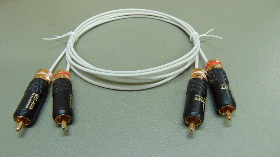 22 AWG RCA Audio Interconnect Cables 1 Meter 1986 vintage Silver Plated PTFE - Image 3 of 4