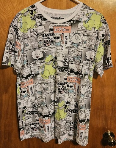 Nickelodeon All Over Print Rugrats Comic Book T-Shirt Size L