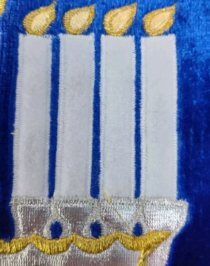 Juego de 2 cuerdas de almohada de velas festivas Hanukkah azul oscuro vacaciones judías Navidad Foto 3 de 4