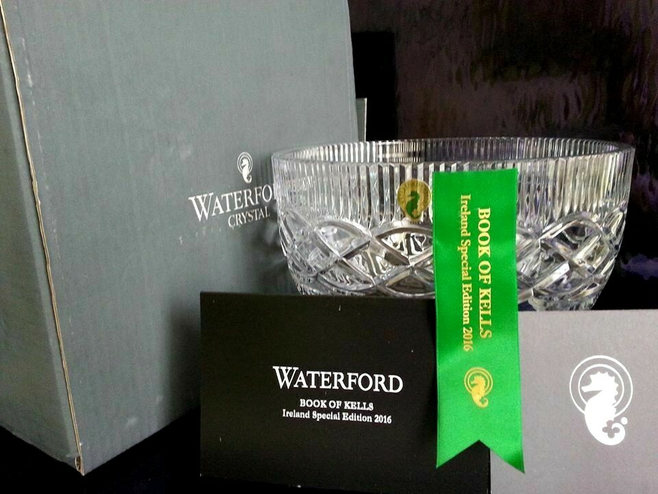 WATERFORD CRYSTAL BOOKS OF KELLS BOWL BRAND NEW W BOX 9" MADE IN