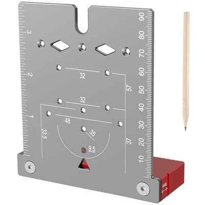 35mm Hinge Punching Locator Boring Jig Inch Metric Scale Multi-Function Drilling