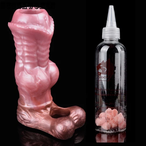 Silicone Fantasy Sheath & Knot Penis Sleeve Head Open Hollow Dildo To Sex Toys - Bild 1 von 14
