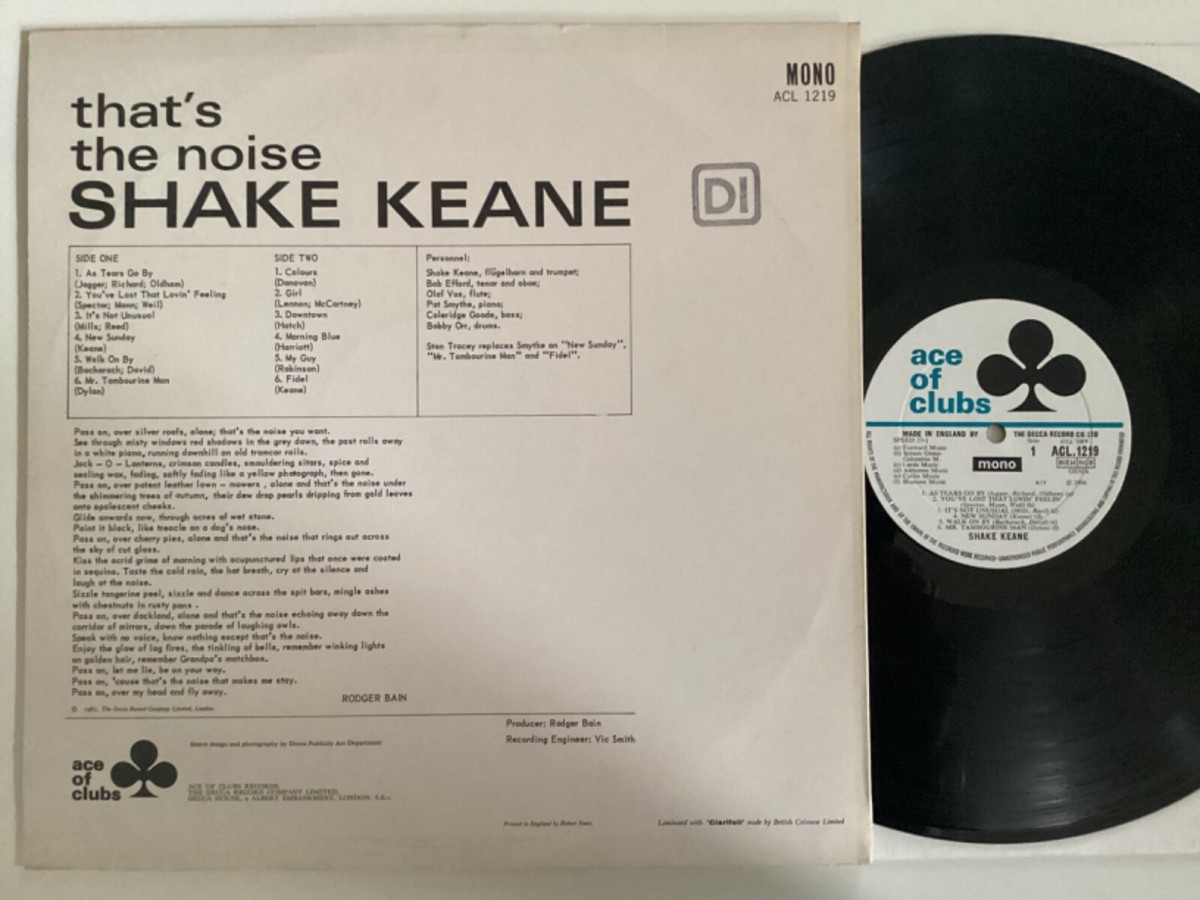 洋楽 Shake Keane - That's The Noise UK JAZZ Shake Keane that's the noise VINYL LP DECCA ACE OF CLUBS 67