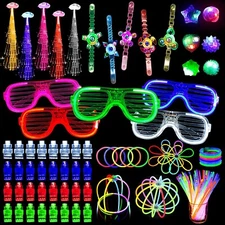 153 Packs Glow in the Dark Party Supplies LED Light Up Toys Bulk  Party Favors