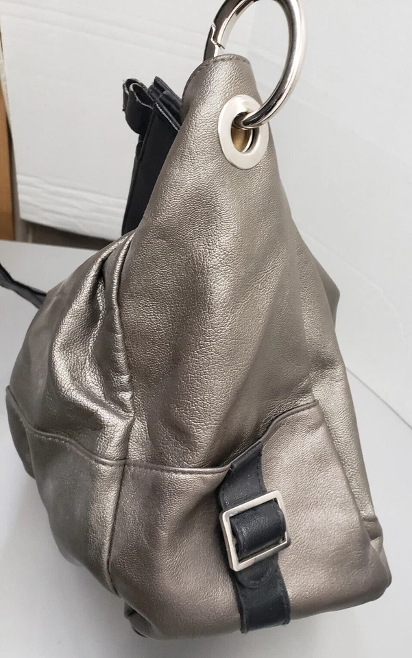 Bolsos de estanho e prata preta Miche Prima plissados com forro (?), alça... - Imagem 3 de 4