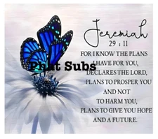 20oz Sublimation Tumbler Wrap Jeremiah 29:11 Ready to Press Heat Transfer