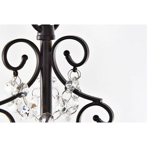 Ceiling Light Fixture Crystal Chandelier Black Shabby an Chic Rustic Dining Room - Picture 5 of 5