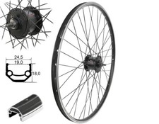 Vorderrad MTB 27,5 Zoll Shimano Nabendynamo V-Brake Hohlkammerfelge 650B schwarz