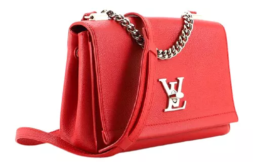 Louis Vuitton Red Leather Twist Shoulder Bag