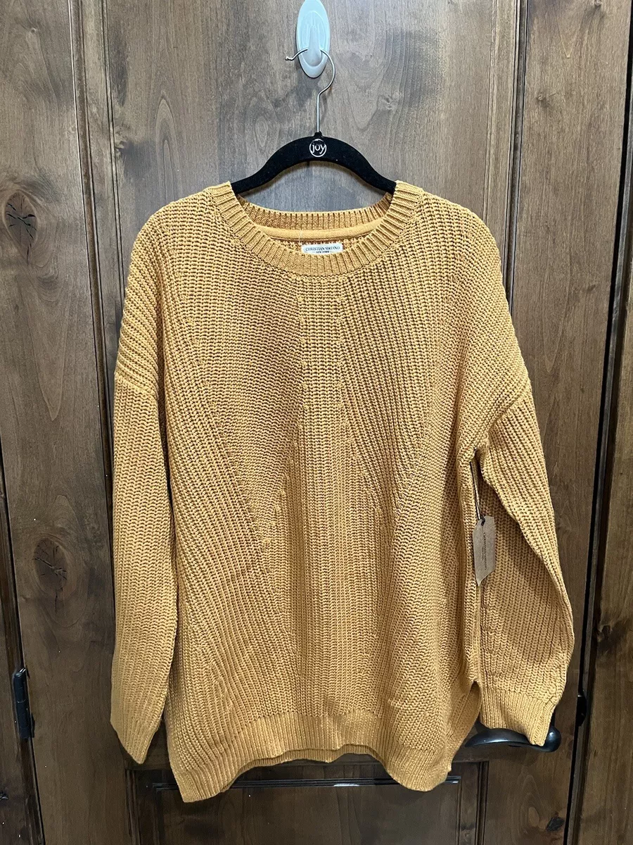 Christian Siriano New York Women s Long Sleeve Sweater Yellow Size M NWT