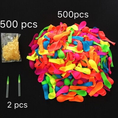500 pcs Water Balloons for Water Fighter, with 500 Seal Bands 